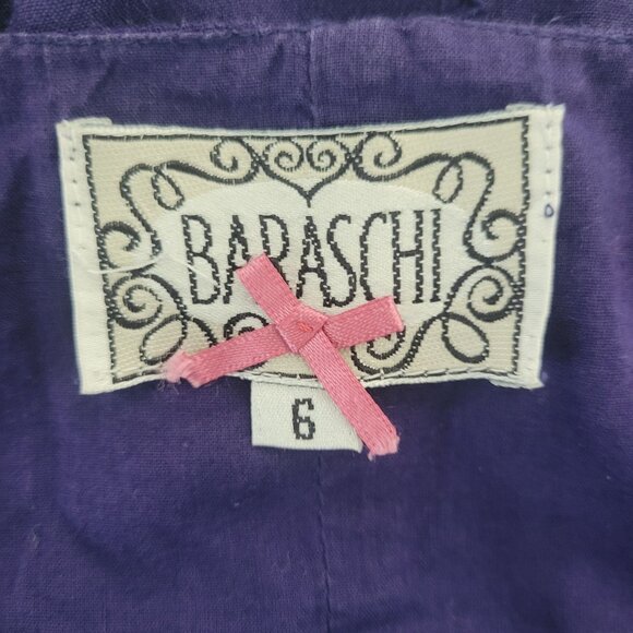 Anthropologie Baraschi Floral Scoop Neck Midi Dress Womens Size 6 Purple Lined - Picture 3 of 8